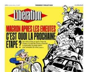 Η Liberation σχολιάζει με καυστικό σκίτσο τον Μακρόν για τις ταραχές – «Ποιο θα είναι το επόμενο βήμα του;»